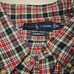 Polo Ralph Lauren Red Plaid Button-Down Shirt Men’s Pony Long Sleeve Christmas